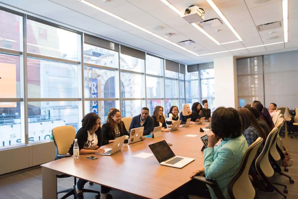 An account review meeting at East Tech Hub